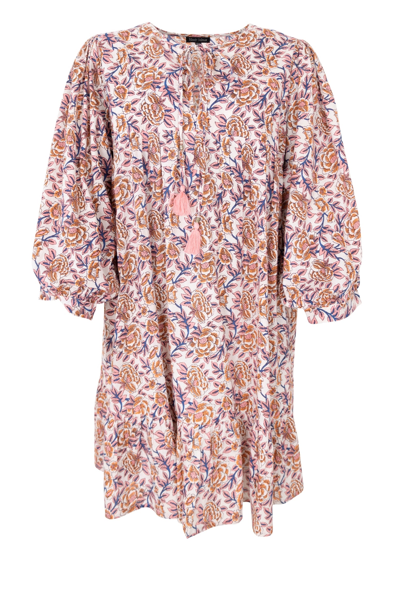 BCFLORA short puff sleeve dress - Fairy Flower - Black Colour