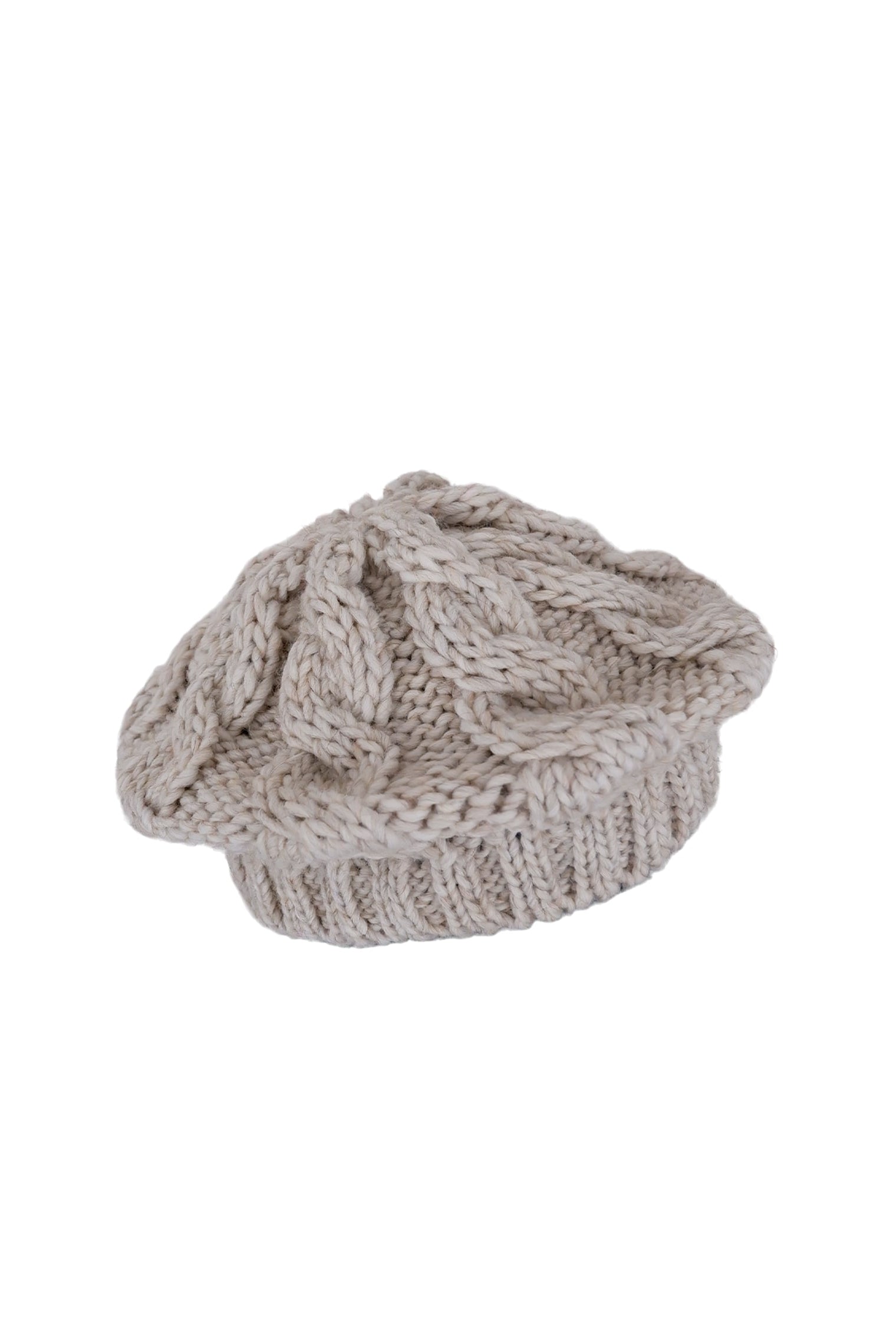 BCBERNADETTE knitted baret hat - Creme - Black Colour