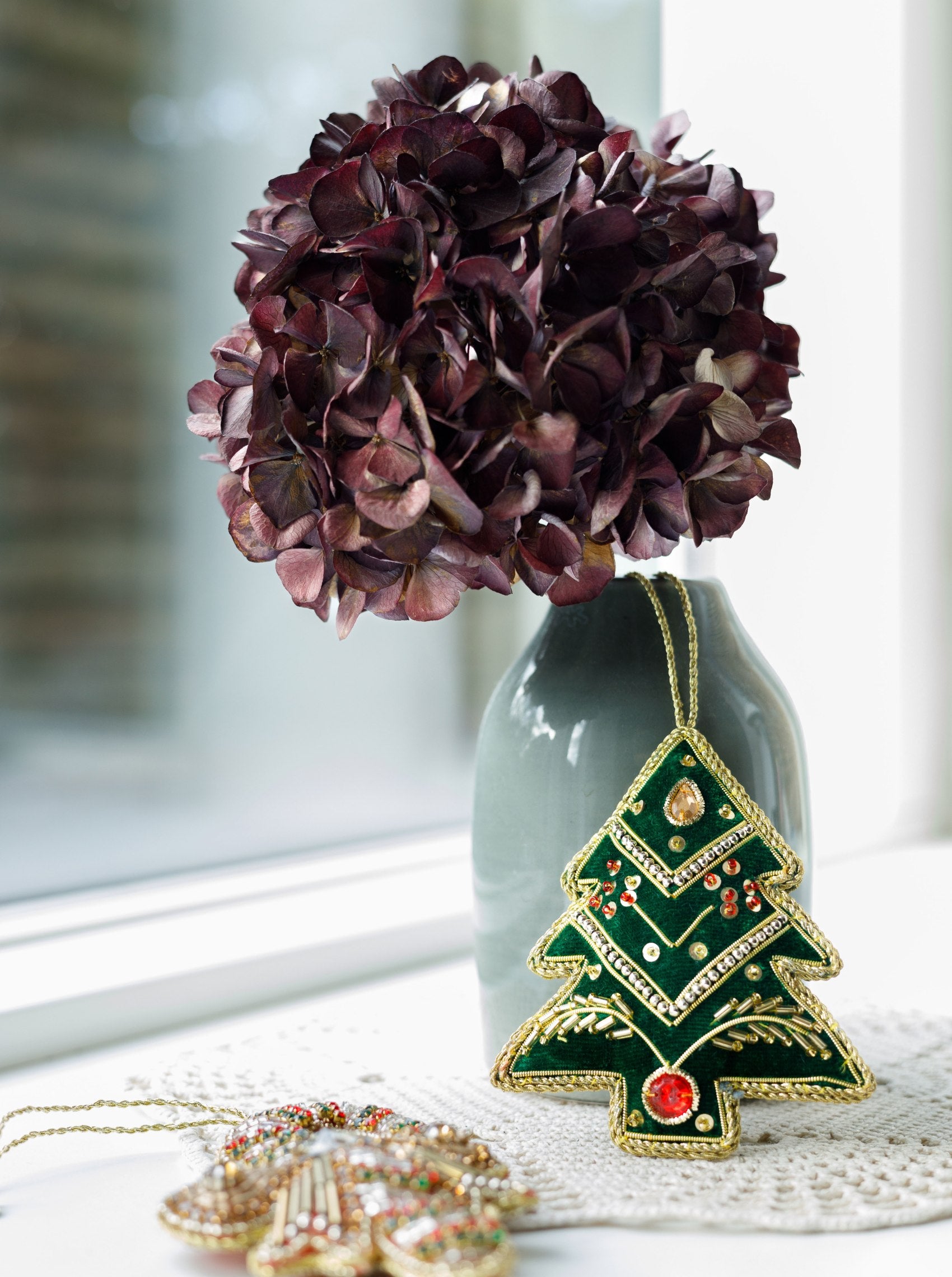 BCVELVET tree christmas ornament - Green - Black Colour