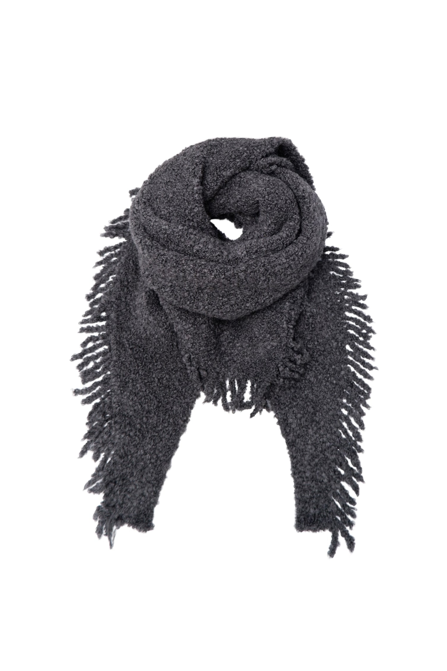 BCZINNIA winter scarf - Dk. Grey Melange - Black Colour