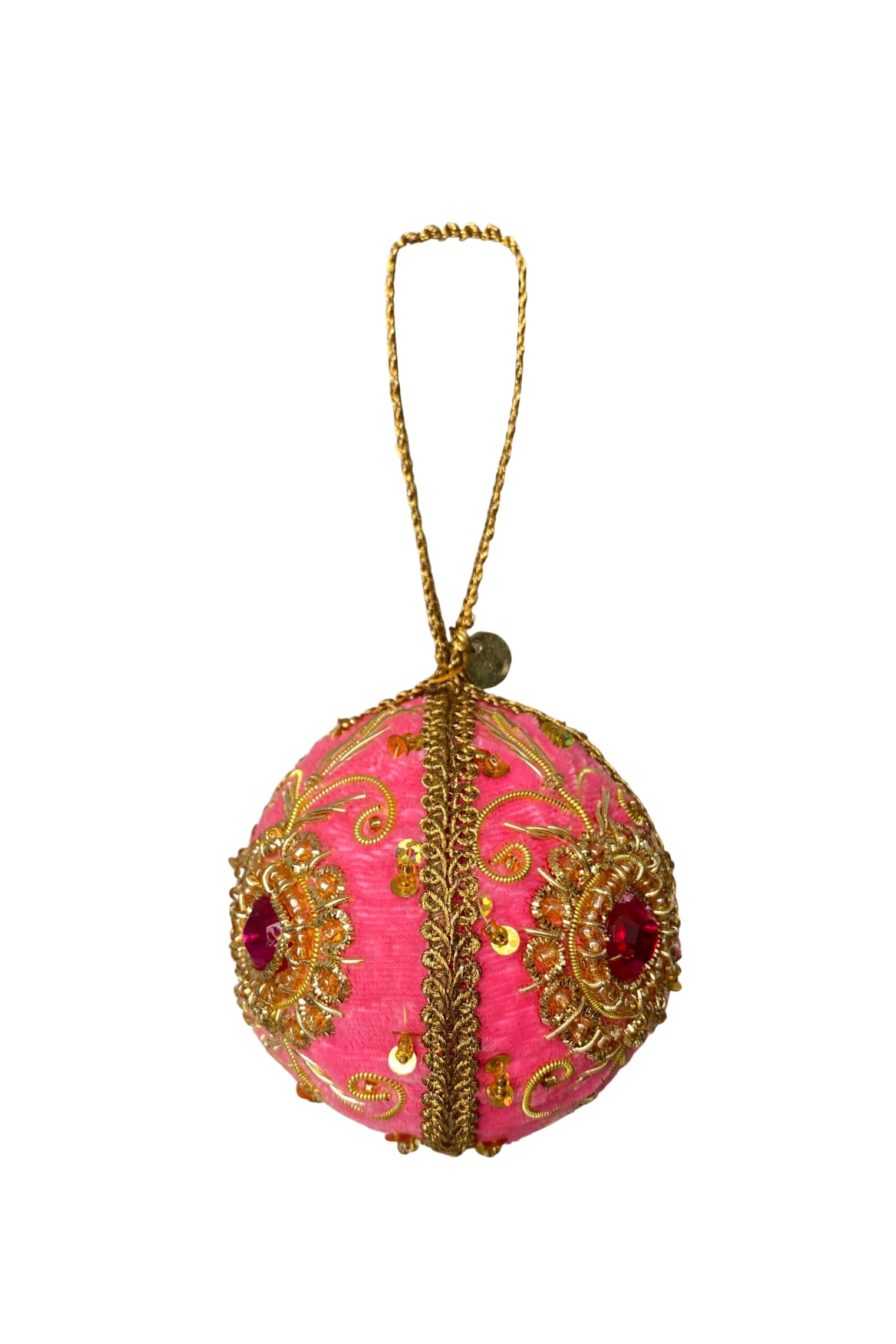 BCVELVET ball christmas ornament - Pink - Black Colour