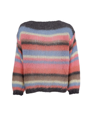 BCADRIA Pullover mit mehreren Streifen – Zarte Koralle