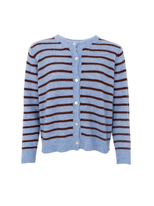 BCDELL gestreifte Strickjacke - Blau