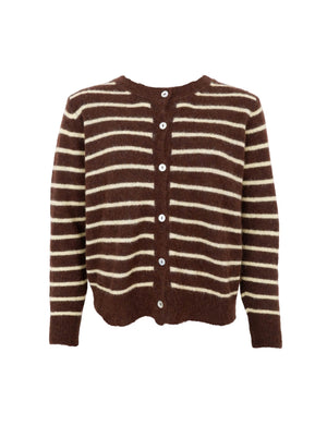 BCDELL gestreifte Strickjacke – Mocca