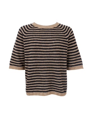 BCDELL gestreifter Pullover - Schwarz