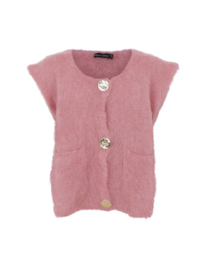 BCBJOERK Strickweste mit Knöpfen - Winter Rose