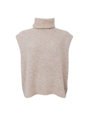 BCDELL Rollkragen-Strickweste - Natur