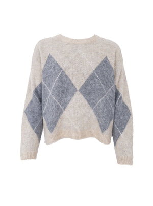BCBETH Argyle-Strickpullover - Natur