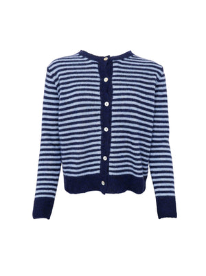 BCDELL gestreifte Strickjacke - Marineblau