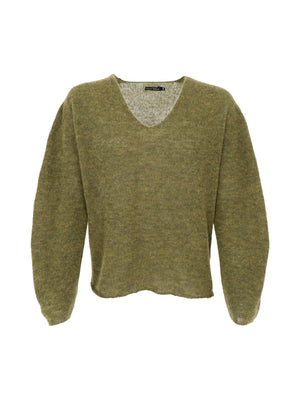 BCDELL ls V-Ausschnitt Pullover – Dunkelgrün