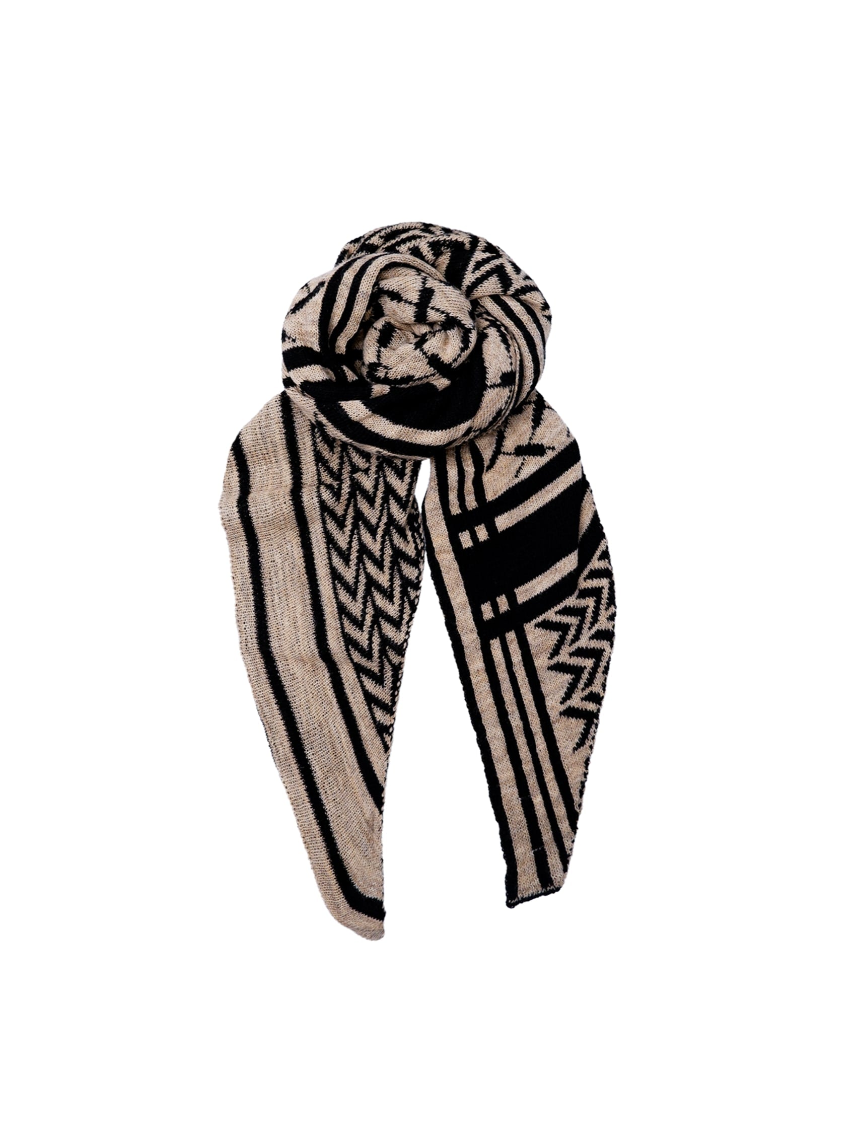 BCBEX triangle scarf - Latte - Black Colour