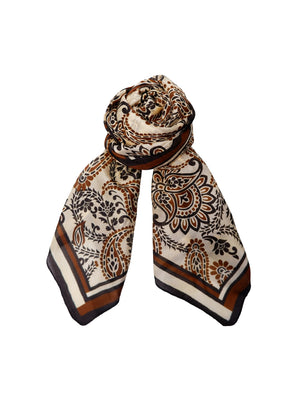 BCCARRIE Seidenschal - Braunes Paisley