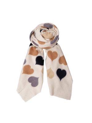 BCRUMI Herz-Winterschal - Creme