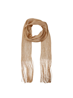 BCSHINE schmaler Fransenschal - Goldfarben