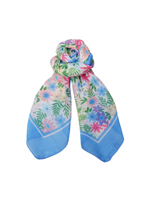 BCALMIRA Minischal aus Baumwolle - Blaue Blumen