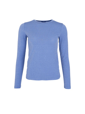 BCFAYE Lurex-Bluse – Hellblau