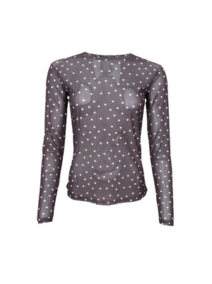 BCANNIE Mesh-Bluse - Coffee Dot