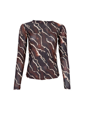 BCANNIE Netzbluse – Mocca Marble