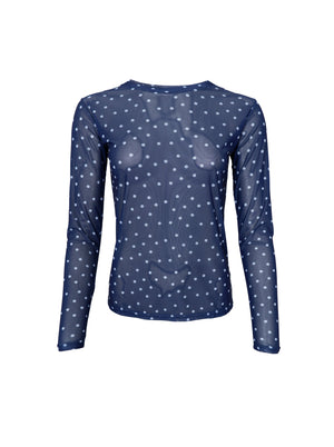 BCANNIE Mesh Bluse - Navy Dot