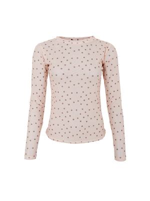 BCANNIE Netzbluse - Puderfarbene Punkte