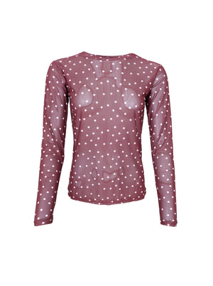 BCANNIE Mesh Bluse - Plum Dot