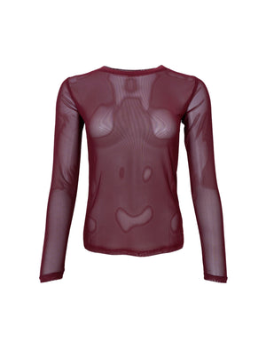 BCANNIE Mesh Bluse - Pflaume