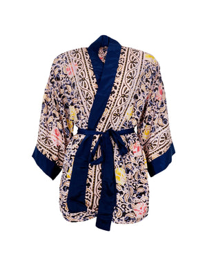 BCLUNA Kurzkimono - Blaues Dekor