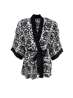 BCLUNA Kurzkimono - Schwarze Lilie
