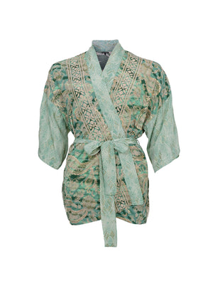 BCLUNA Kurzkimono - Floral Green Mix