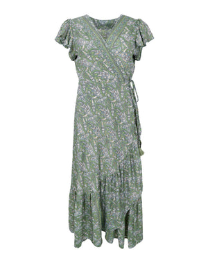 BCLUNA flared wickelkleid - Glory Green