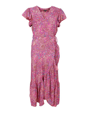 BCLUNA Wickelkleid mit ausgestelltem Rock - Pink Vibe