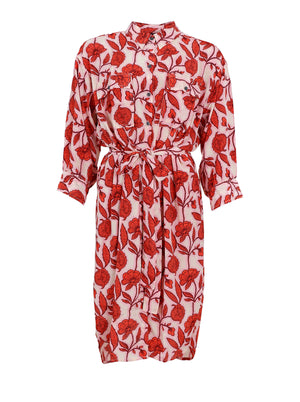 BCLUNA Hemdblusenkleid mit Tasche – Urban Red