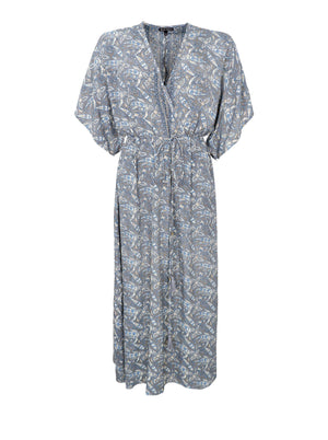 BCLUNA langes V-Ausschnitt-Kleid - Glory Blue LIMITED