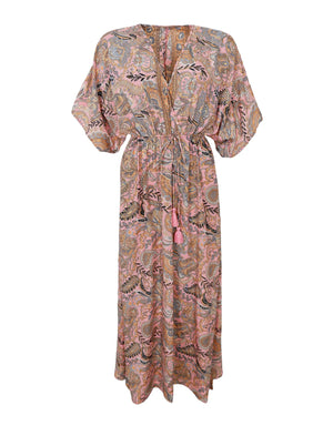 BCLUNA langes V-Ausschnitt-Kleid – Imperial Rose