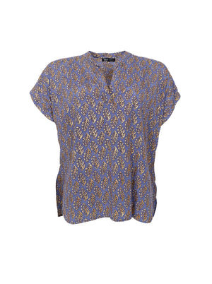 BCLUNA Andrea Kurzarmbluse – Blauer Nebel