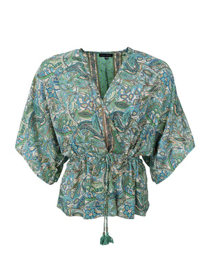 BCLUNA Bluse mit V-Ausschnitt – Meeresgrün
