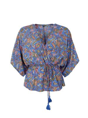 BCLUNA Bluse mit V-Ausschnitt – Violettblau