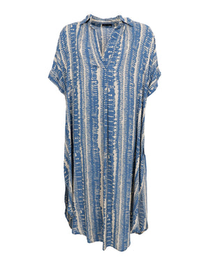 BCSTELLA kurzärmliges Kaftan-Tunikakleid – Balance Blue