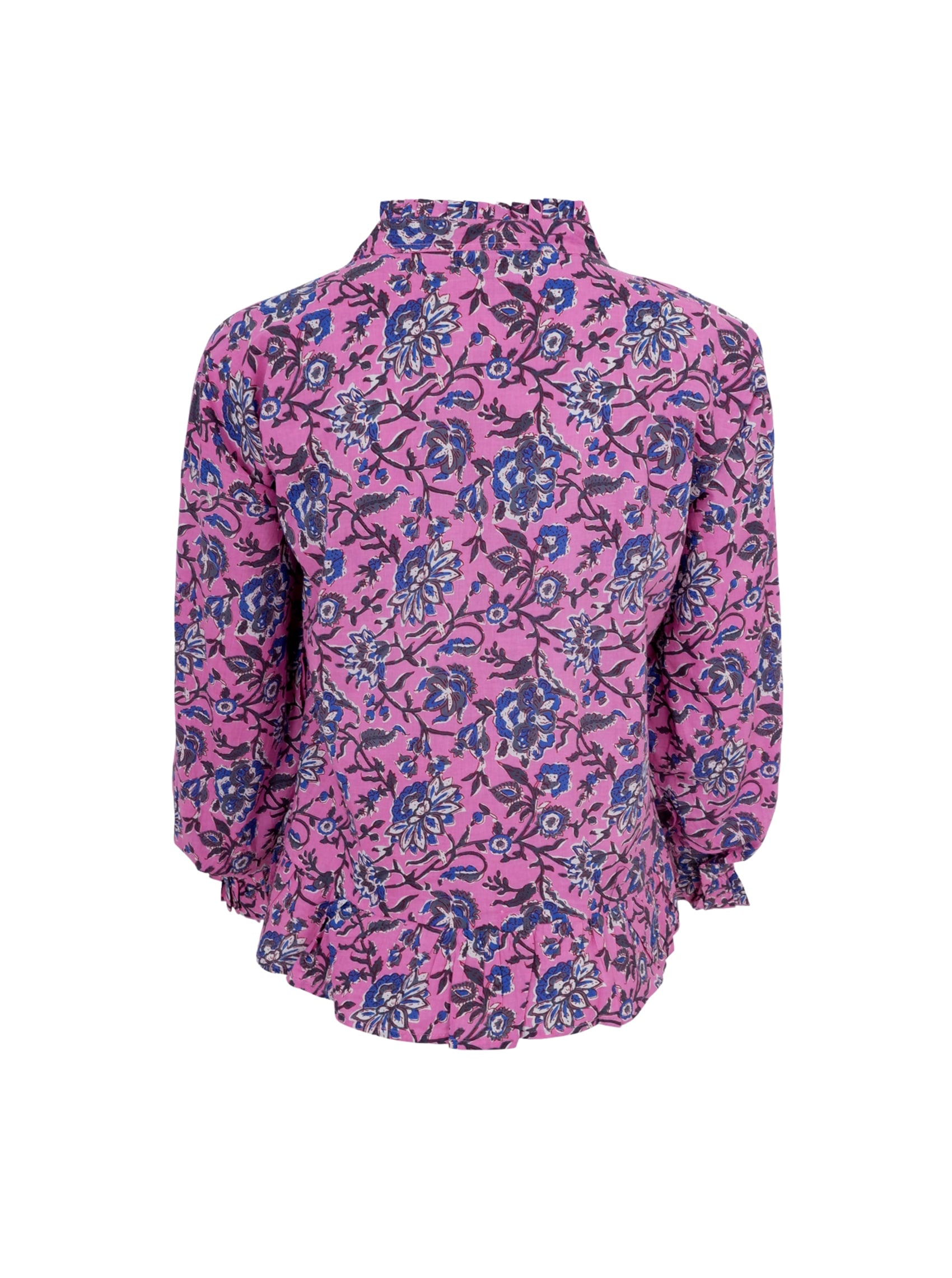 BCFLORA Ruffle blouse - Pink Paradise - Black Colour