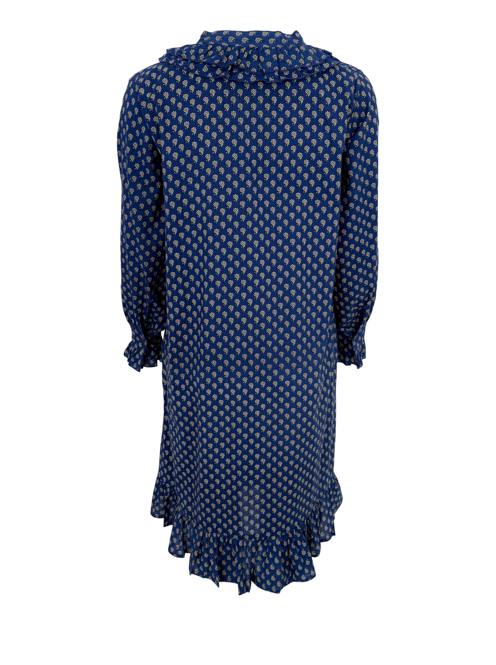 BCFLORA Ruffle dress - Blue Floral - Black Colour