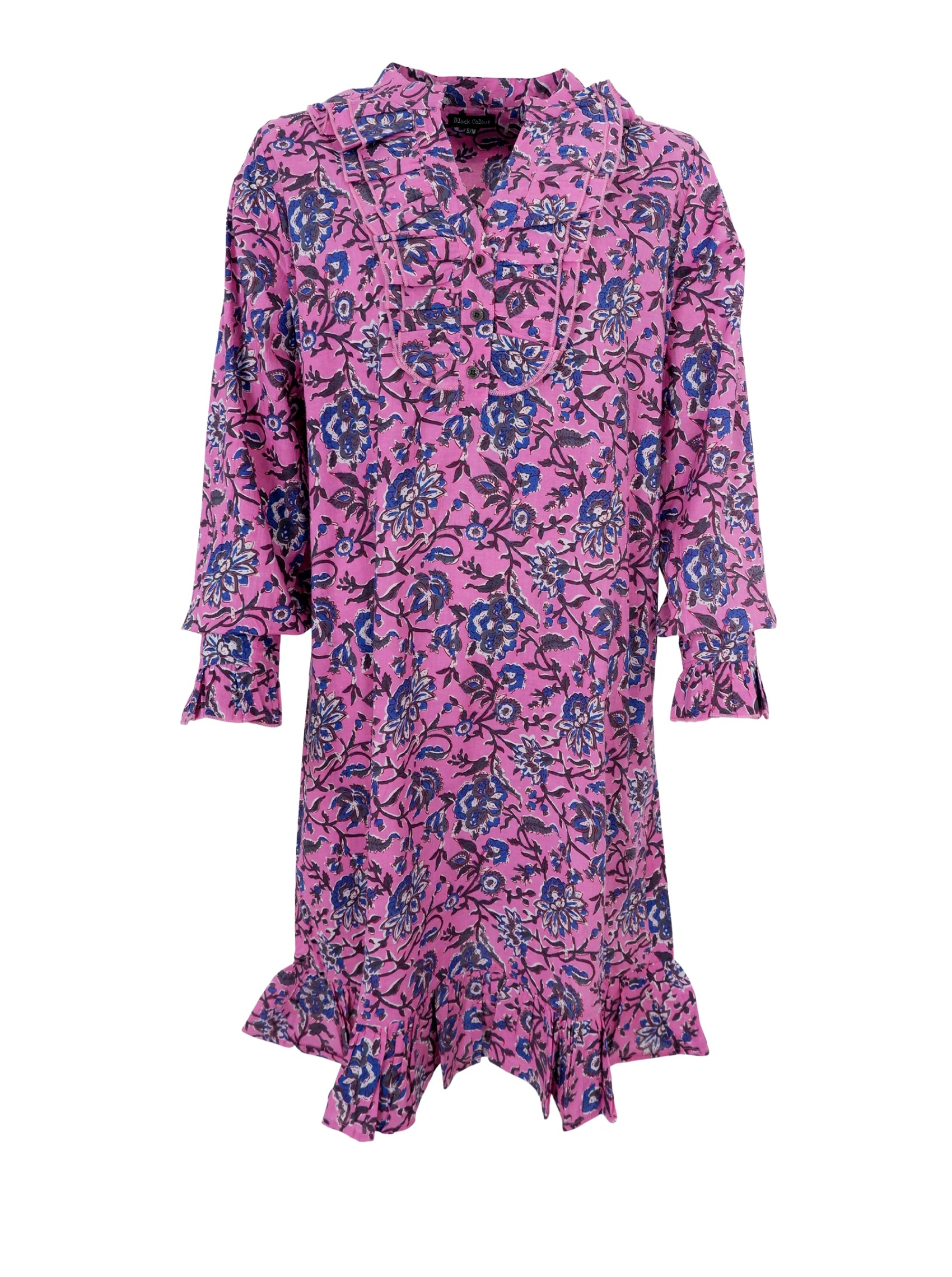 BCFLORA Ruffle dress - Pink Paradise - Black Colour