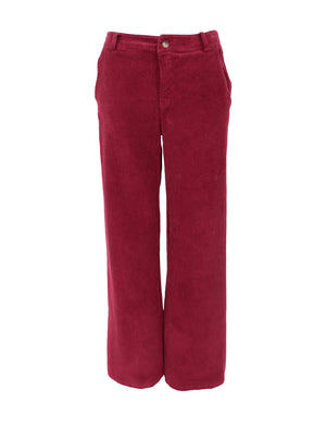 BCCORA Cord-Boxhose - Weinrot