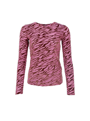 BCZENIA Mesh-Bluse - Berry Rose