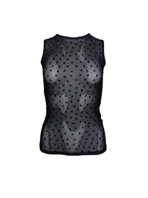 BCISOLE Love Mesh Tanktop - Schwarzes Herz