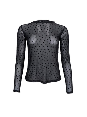 BCISOLE Love Mesh Bluse - Black Heart