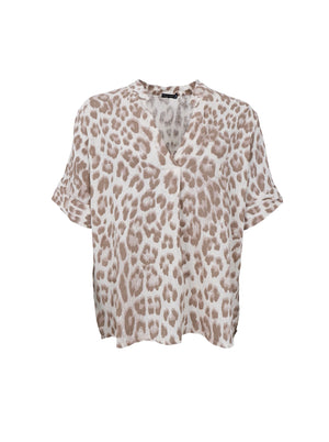 BCMELINA SS Leinenbluse - Nougat Leo