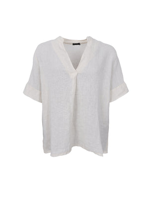 BCMELINA SS Leinenbluse - Vanille