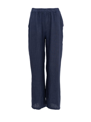 BCMELINA weite Leinenhose - Marineblau