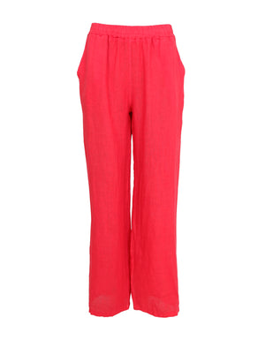 BCMELINA weite Leinenhose - Rot