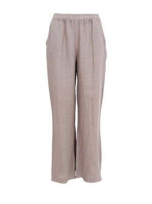 BCMELINA weite Leinenhose - Taupe